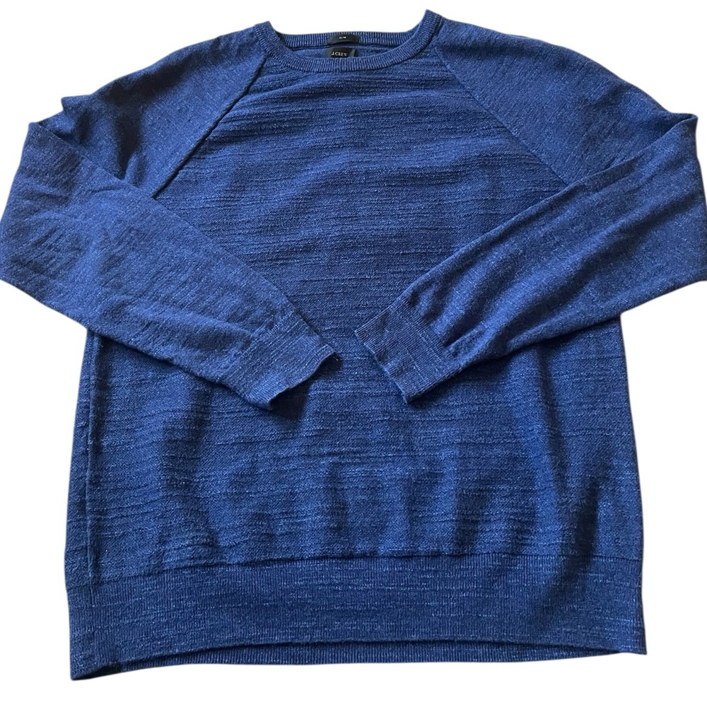 J.Crew Men’s Crew Neck Navy Blue Sweater. Size Large Slim